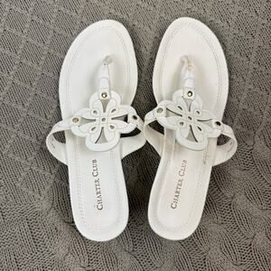 Charter Club Women's White Wedge Sandals ~ 6